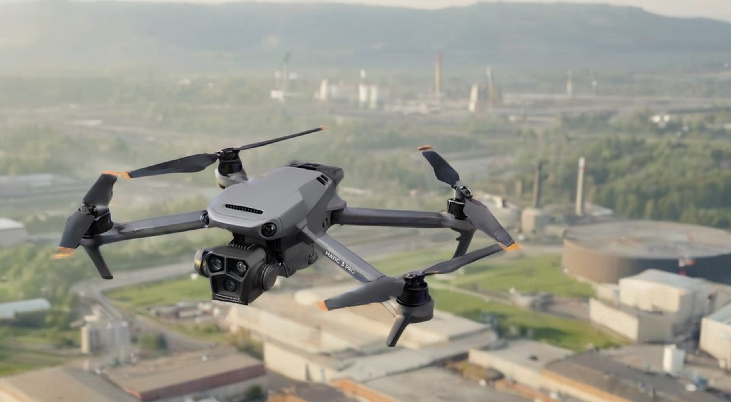 recognition Drone over industrial site